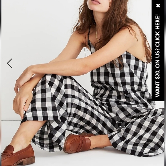 MADEWELL Cami Wide-Leg Jumpsuit in Gingham Check - Picture 3 of 11
